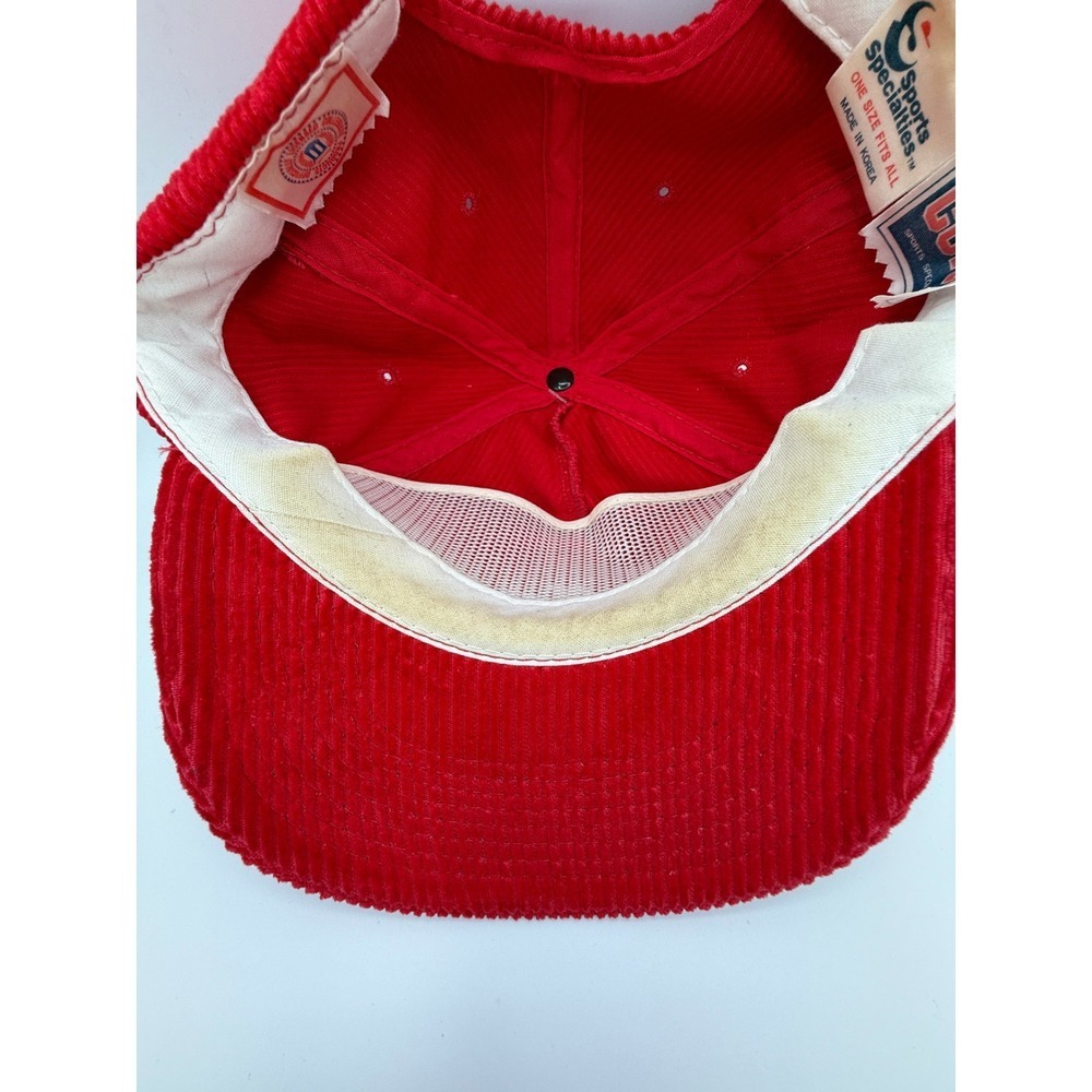 Vintage Indiana Hoosiers Corduroy Hat Cap Red White Collegiate NCAA - Picture 3 of 8